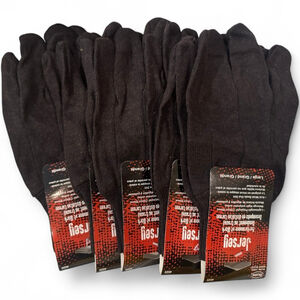 5 pair Men's Boss Brown Jersey Work Gloves size Large
